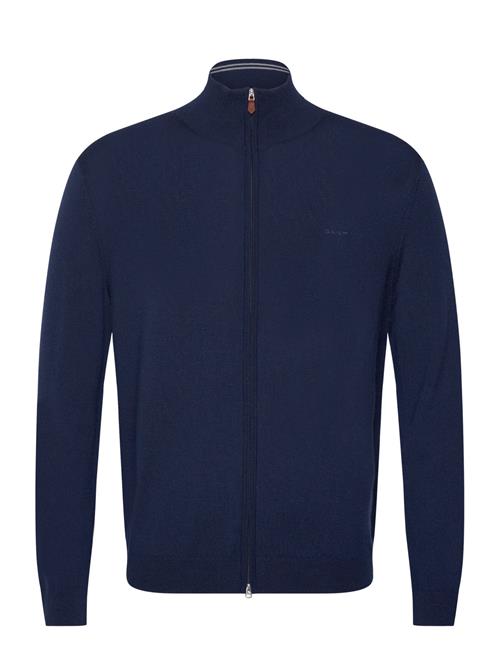 GANT Extrafine Merino Wool Zip Cardigan GANT Navy