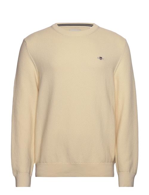 GANT Cotton Micro Textured C-Neck GANT Cream