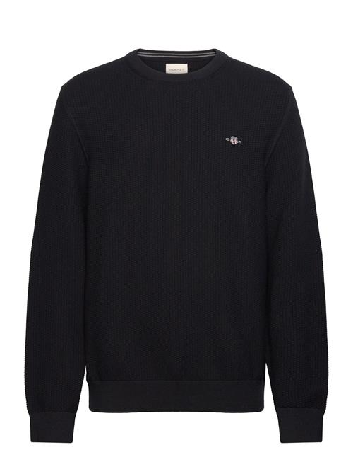 GANT Cotton Micro Textured C-Neck GANT Black