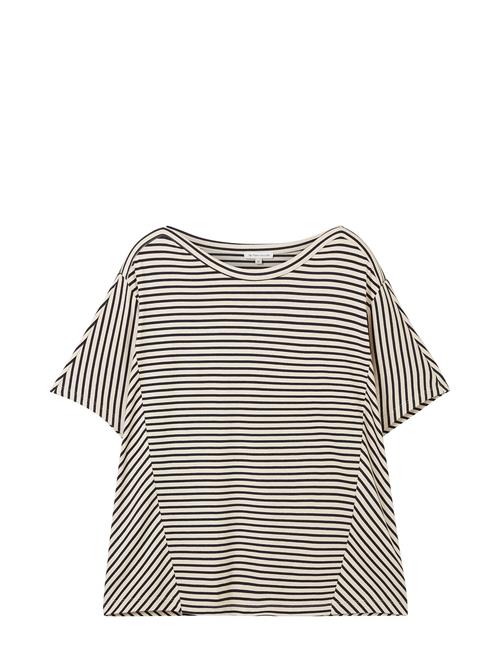 T-Shirt Bias Stripe Batwing Tom Tailor Patterned