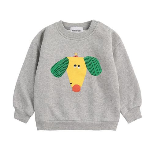 Bobo Choses Happy Dog Baby Sweatshirt Heather Grey | Grå | 18 months