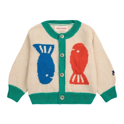 Bobo Choses Lucky Fish Baby Cardigan Offwhite |  | 24 months