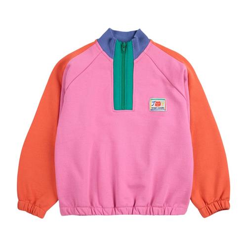 Bobo Choses Smiling Color Block Sweatshirt Med 1/4 Lynlås Fuchsia | Lyserød | 8-9 years