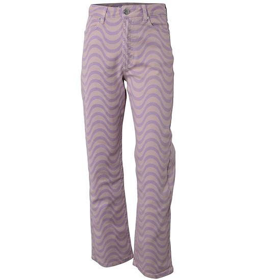 Hound Bukser - Wave Printed Denim - Lavender