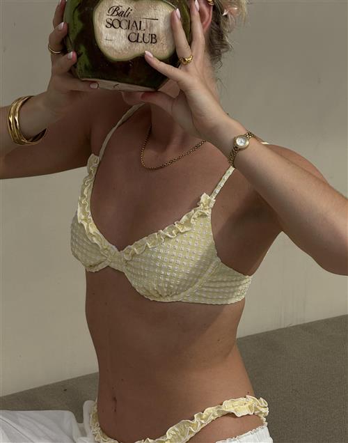 Nelly - Gul - Frill Check Bikini Bra