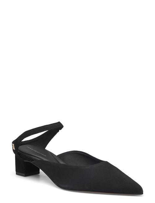 Th Pointy Mid Heel Leather Mule Tommy Hilfiger Black