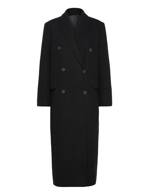 Weekday Over D Double-Breasted Wool-Blend Coat Weekday Black