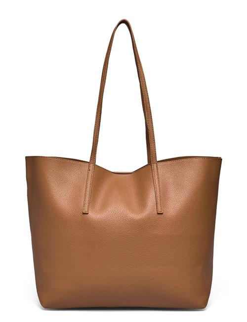 Pebbled Effect Shopper Bag Mango Brown