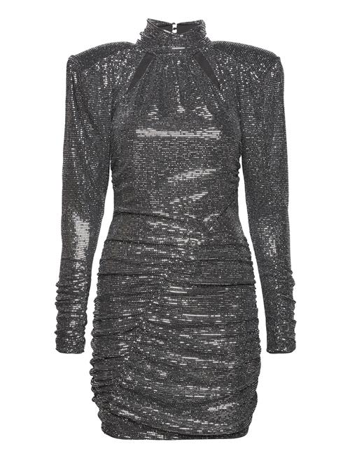 Mini Glitter Dress With Shoulder Pa Stella Nova Silver