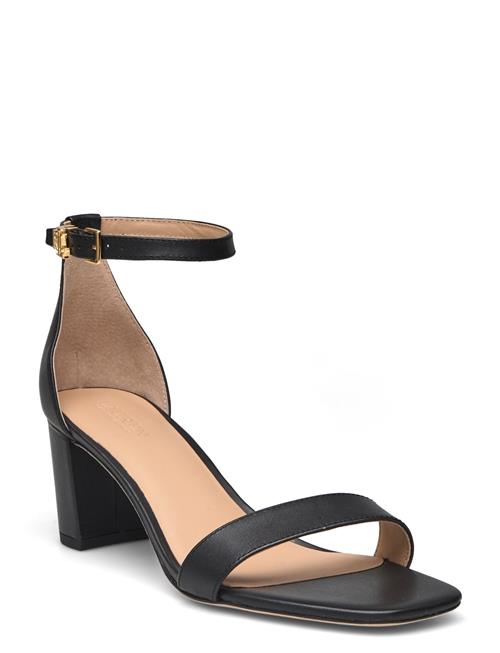 Lauren Ralph Lauren Logan Burnished Leather Sandal Lauren Ralph Lauren Black