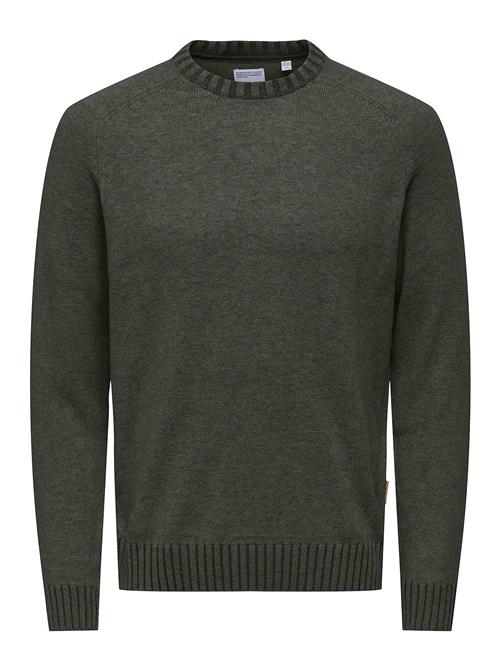 ONLY & SONS Onseddy Reg 7 Wool Crew Knit ONLY & SONS Khaki