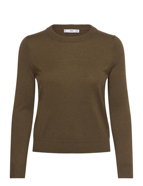 Mango Wool-Blend Round-Neck Sweater Mango Khaki