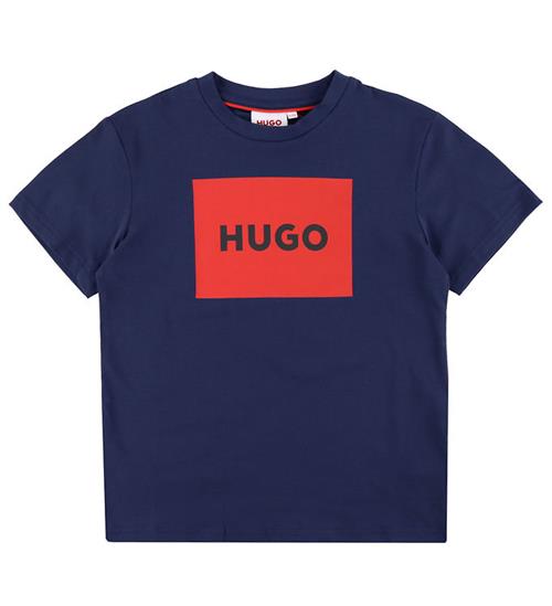 HUGO T-shirt - Medieval Blue/RÃ¸d