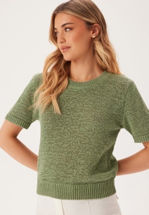 BUBBLEROOM Knitted Short Sleeve Sweater Green XL