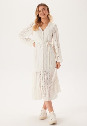 Happy Holly Soft Broderie Anglaise Dress Offwhite 52/54