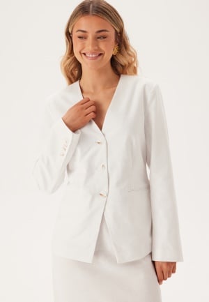 BUBBLEROOM V-neck Shaped Blazer Offwhite 46