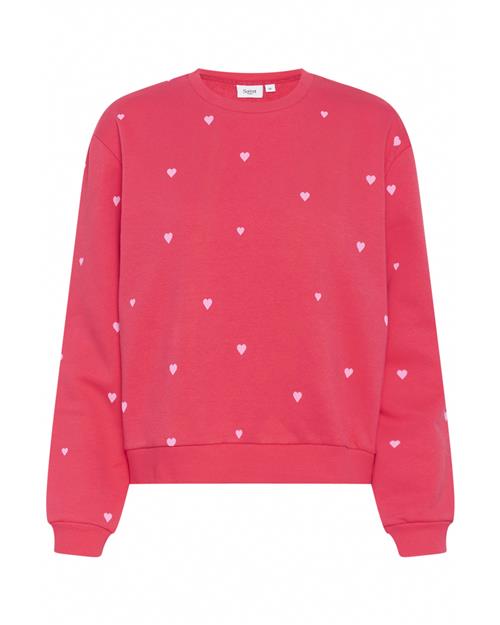 SAINT TROPEZ Sweatshirt 'Dagna'  koral / hvid