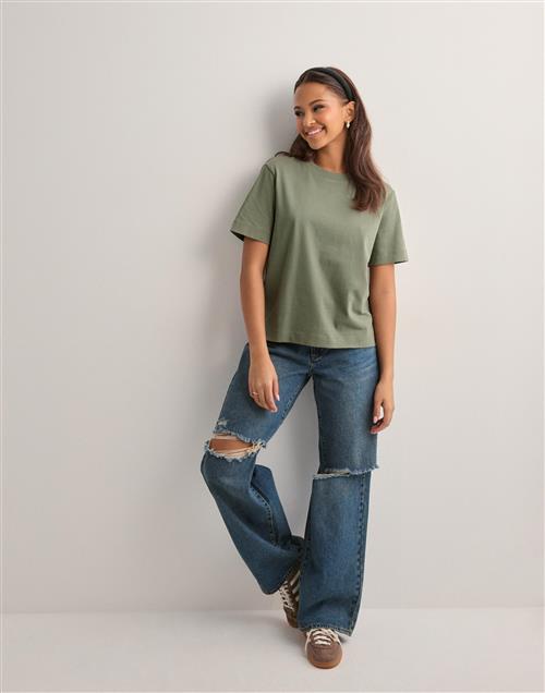 Selected Femme - Grøn - Slfessential Ss Boxy Tee Noos