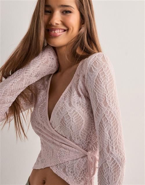 Nelly - Pink - Lace Wrap Top