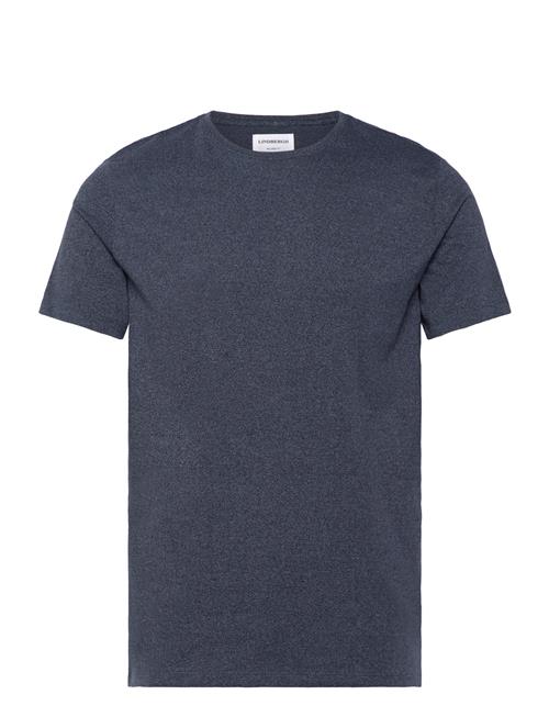 Lindbergh Mouliné O-Neck Tee S/S Lindbergh Navy