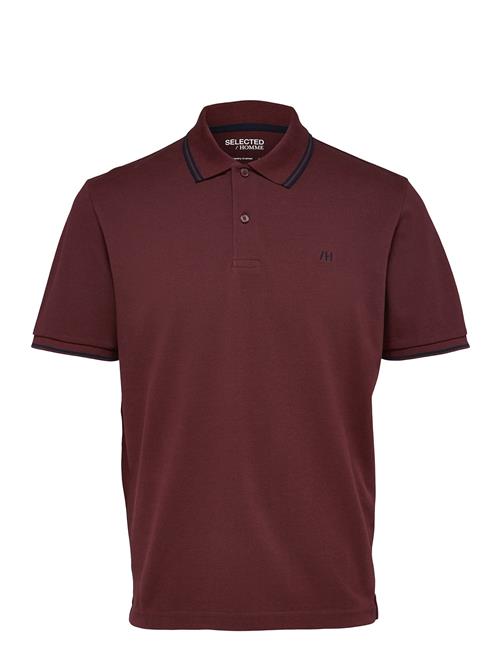 Slhdante Sport Ss Polo Noos Selected Burgundy