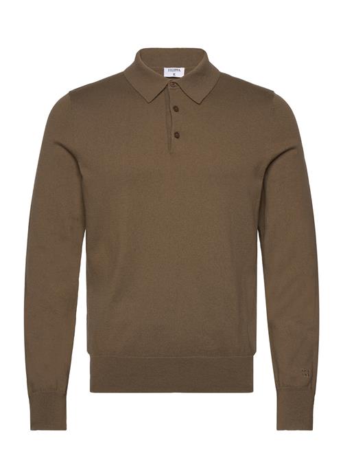 Knitted Polo Shirt Filippa K Khaki