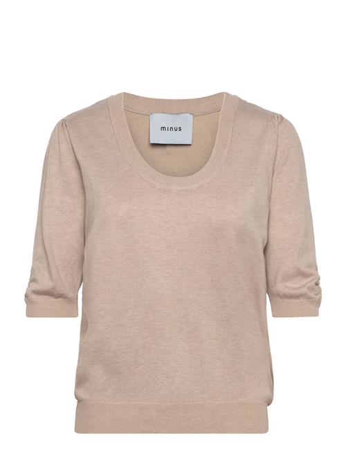 Mspam Scoop Neck Knit T-Shirt Minus Beige