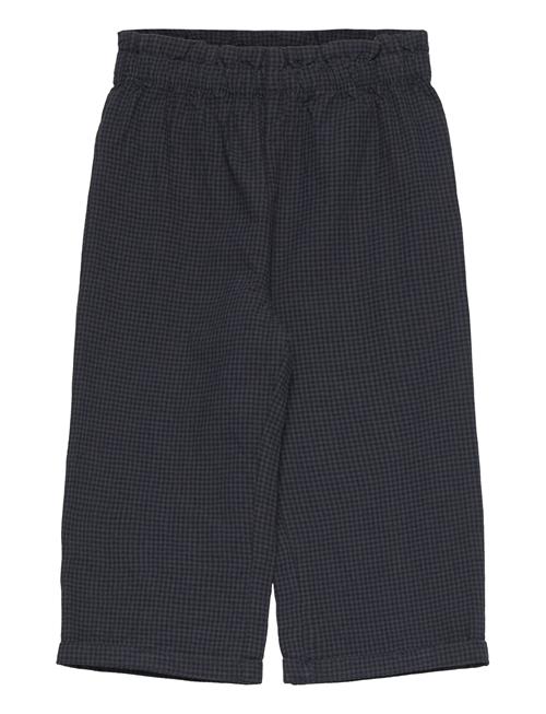 Straight Checked Trousers Mango Navy