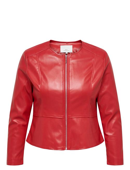 ONLY Carmakoma Carsaramy Faux Leather Jacket Otw ONLY Carmakoma Red