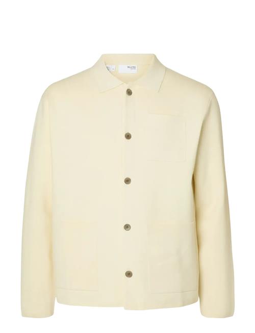 Slhmike Light Ls Knit Relaxed Polo Cardi Selected Yellow