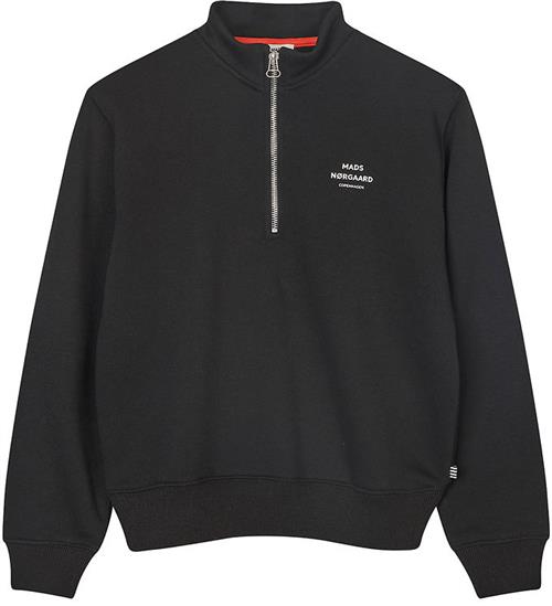 Mads Nørgaard Sweatshirt - Crewie Half Zip - Jet Black