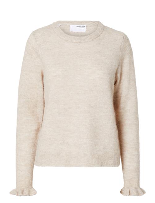 Selected Femme Slflulu Ls Knit Frill Cuff O-Neck Noos Selected Femme Cream