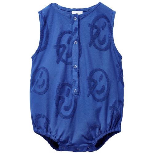 Wynken Mini Romper I Jersey Klein Blue Logos | Blå | 18 months