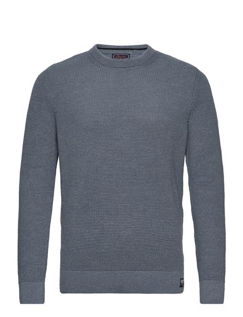 Textured Crew Knit Jumper Superdry Navy