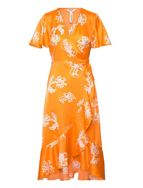 Object Objissy Papaya S/S Midi Wrap Dress 127 Object Orange