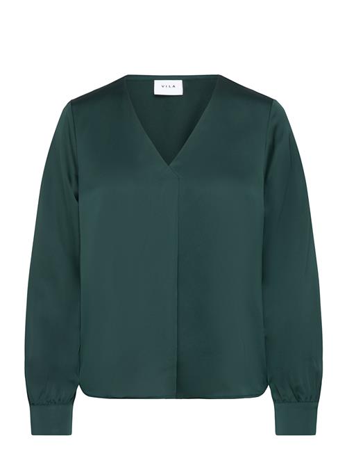 Viellette V-Neck L/S Top - Noos Vila Green