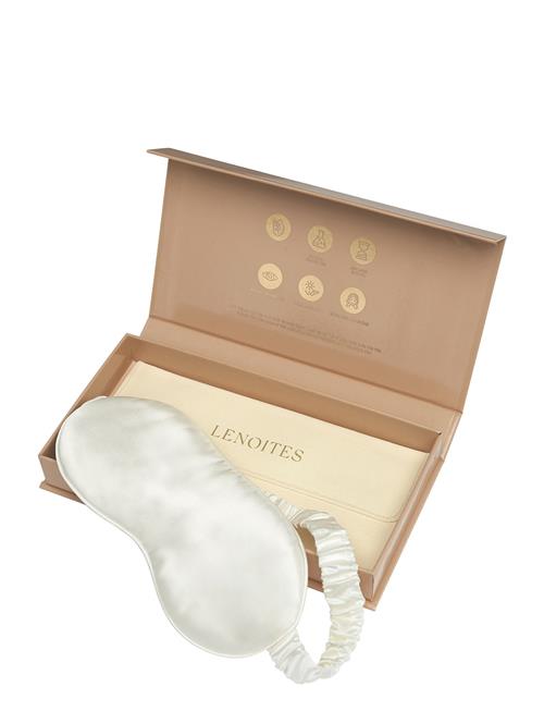 Lenoites Mulberry Sleep Mask With Pouch White Lenoites White