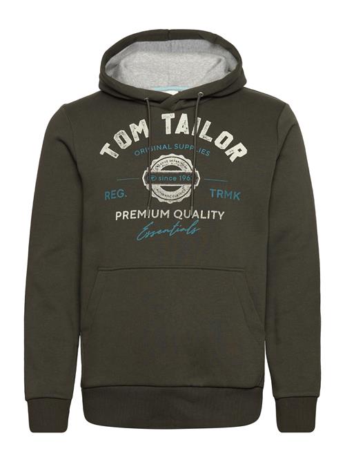 Hoodie With Print Tom Tailor Khaki