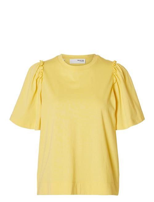 Selected Femme Slfpenelope 2/4 Ruffle Tee Noos Selected Femme Yellow