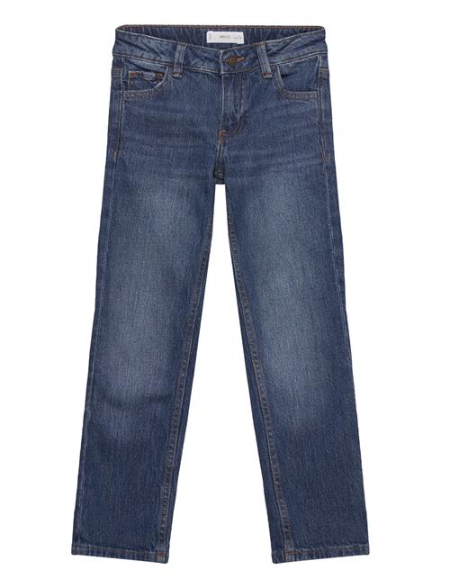 Mango Straight Jeans With Turn-Up Mango Blue