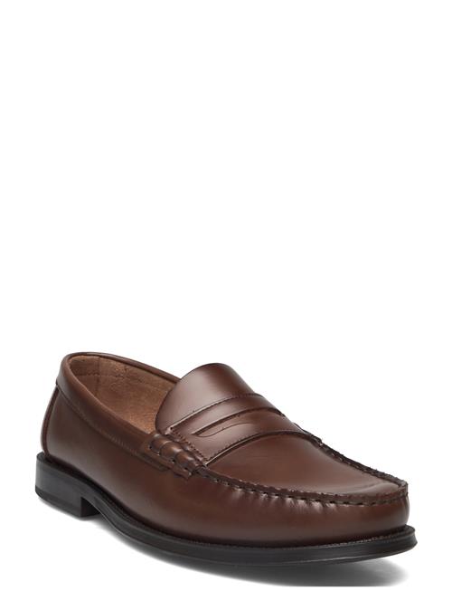 Mango Aged-Leather Loafers Mango Brown