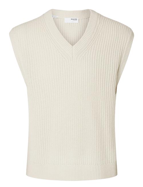 Selected Homme Slhland Sl Knit Relaxed Waistcoat Selected Homme Cream