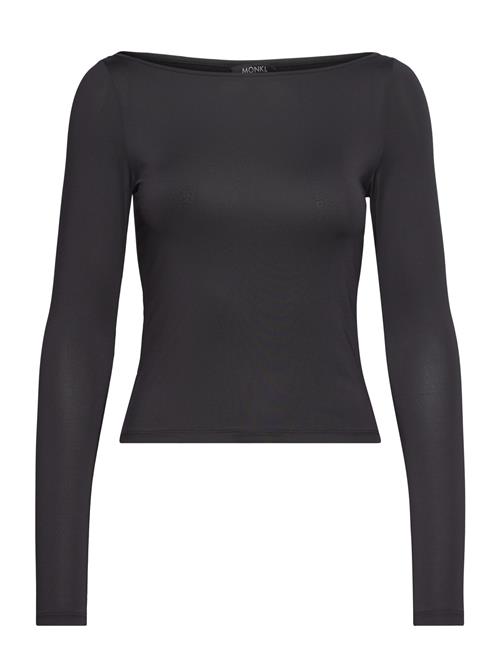 Long Sleeve Boat Neck Top Monki Black