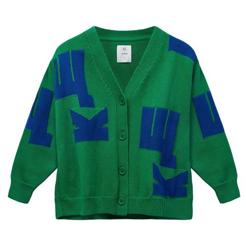 Wynken W.K Cardigan Fresh Green Klein Blue | Grønn | 2 years