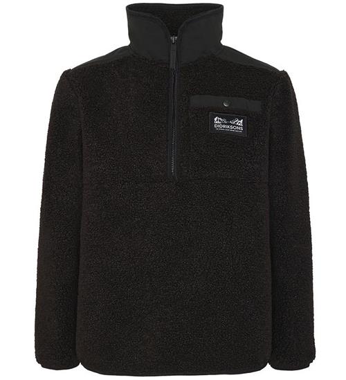 Didriksons Fleecejakke - Teddy - Exa Half Zip - Sort