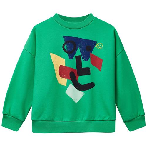 Wynken Amazed Face Sweatshirt Fresh Green 2 Y  Grøn  2 år  Unisex