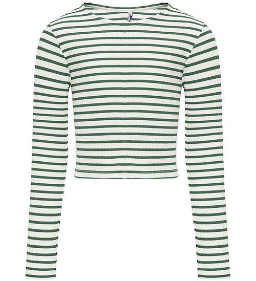 Kids Only Bluse - KogNella - Cloud Dancer/Horizontal Hedge Green