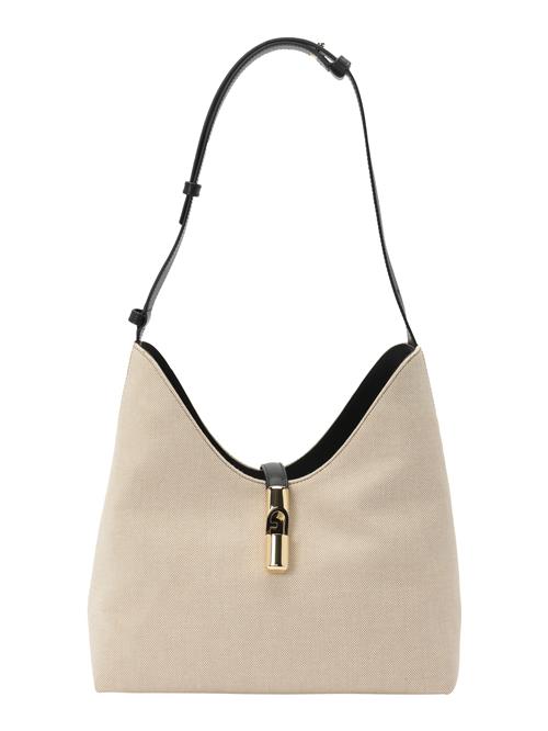 FURLA Skuldertaske 'GOCCIA'  beige / sort