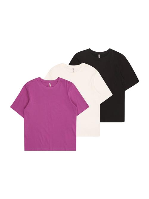 ONLY GIRLS Bluser & t-shirts 'KOGREX'  lilla / sort / hvid