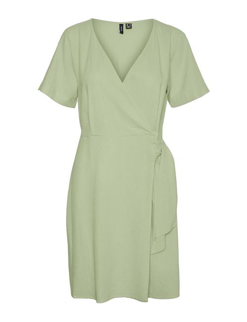 Vero Moda Vmmymilo Ss Wide Wrap Short Dress Wvn Ga Vero Moda Green